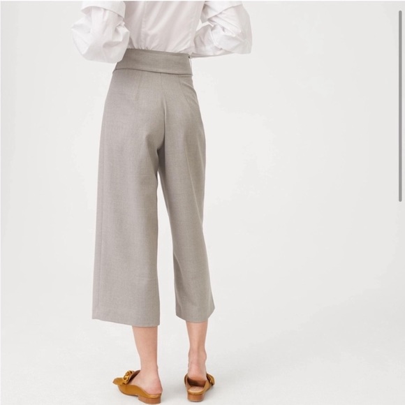 Club Monaco Izabelah Wool Cropped Wide Leg Pants Size 0 - Picture 3 of 6